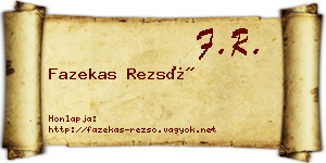 Fazekas Rezső névjegykártya